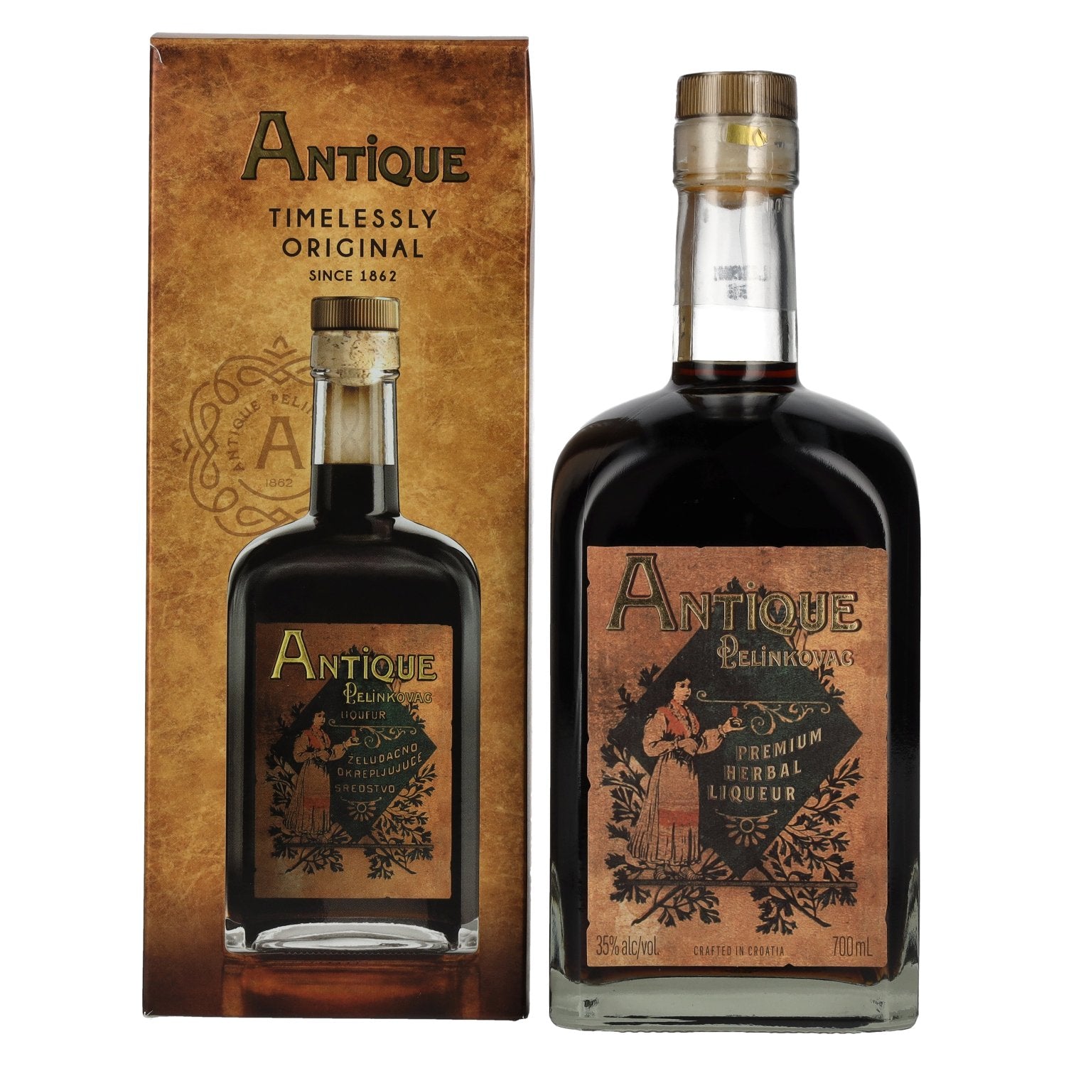 Badel Antique Pelinkovac Premium Herbal Liqueur 35% Vol. 0,7l in Geschenkbox