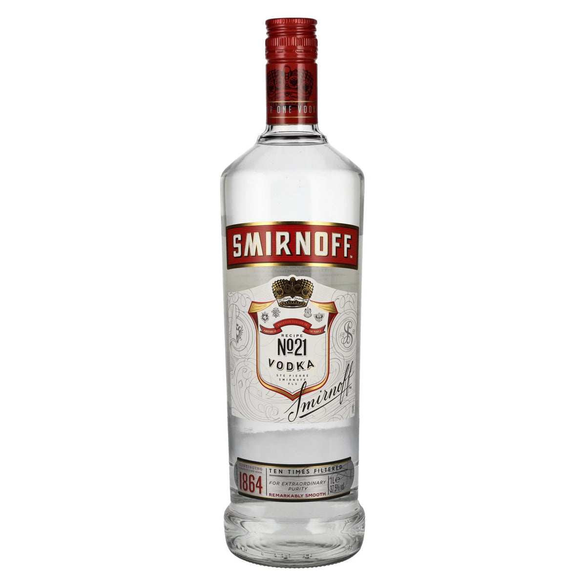 Vodka Smirnoff n° 21, 37,5 % vol., 1 l