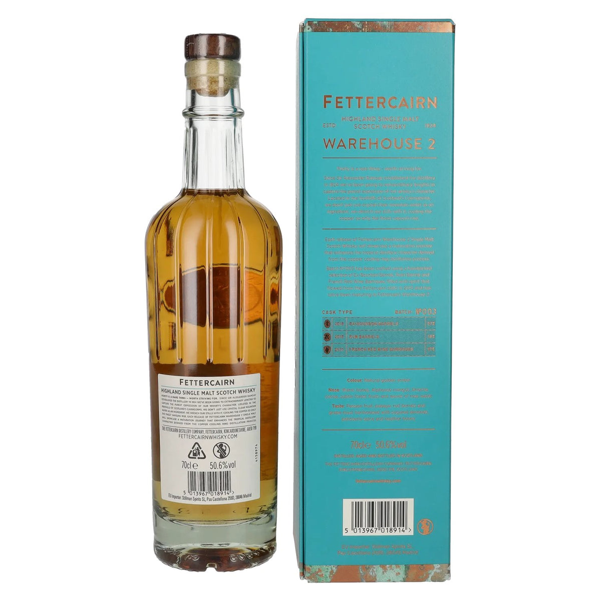 Fettercairn WAREHOUSE 2, lot n° 003, 50,6 % vol., 0,7 l, dans un coffret cadeau
