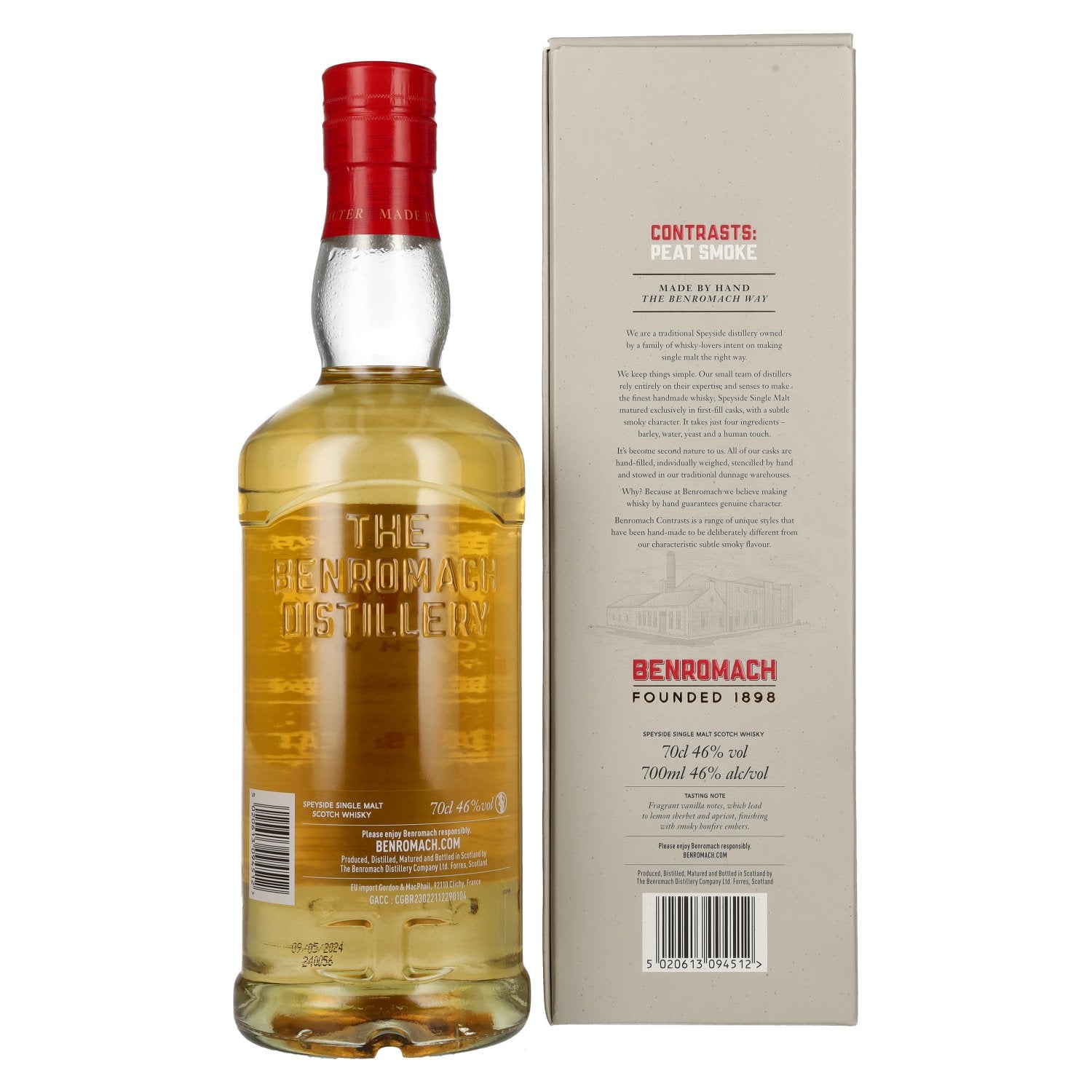 Benromach PEAT SMOKE Speyside Single Malt 2014 46% Vol. 0,7l in gift box