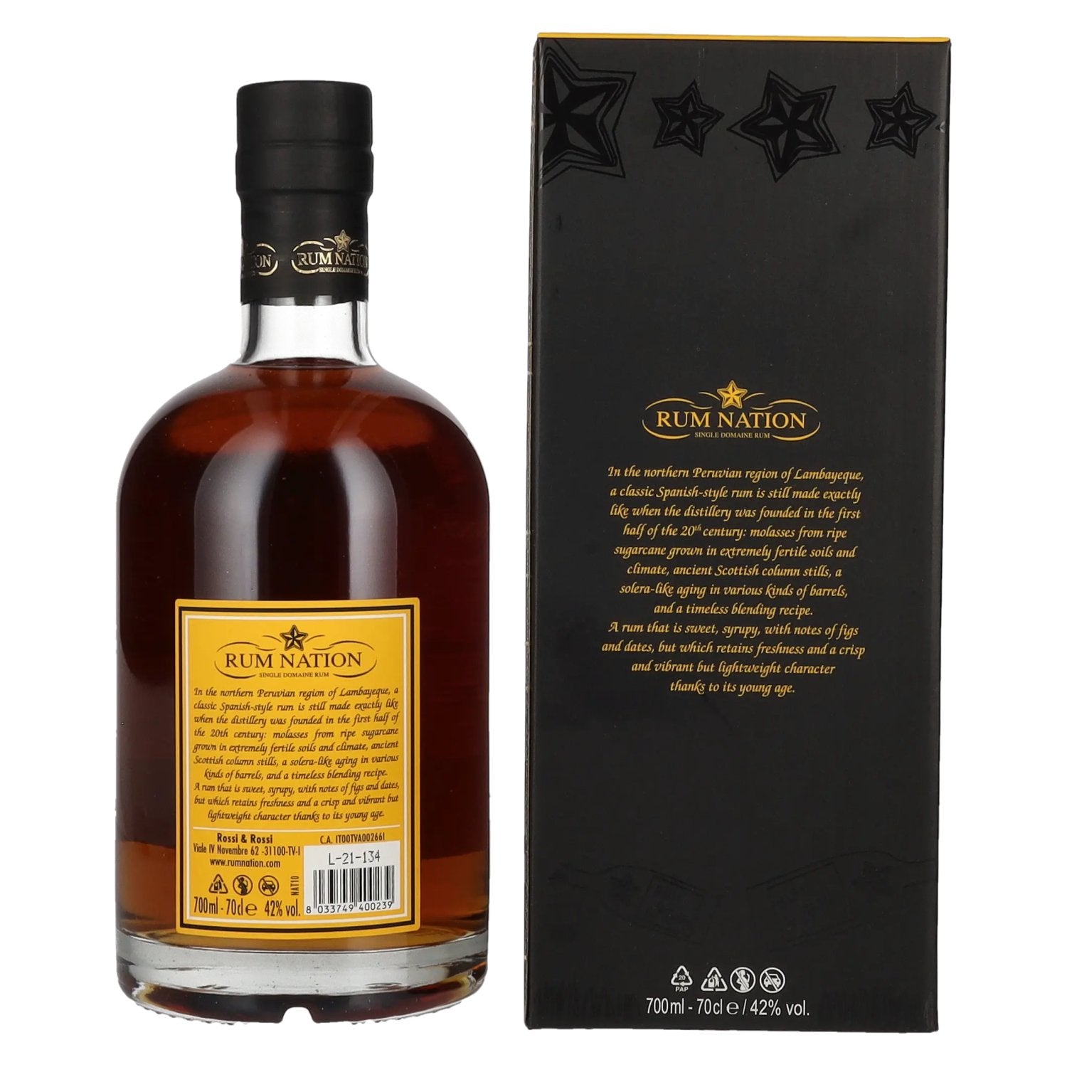 Rum Nation Peruano 8 Jaar Oude Rum Limited Edition 42% Vol. 0,7l in geschenkverpakking