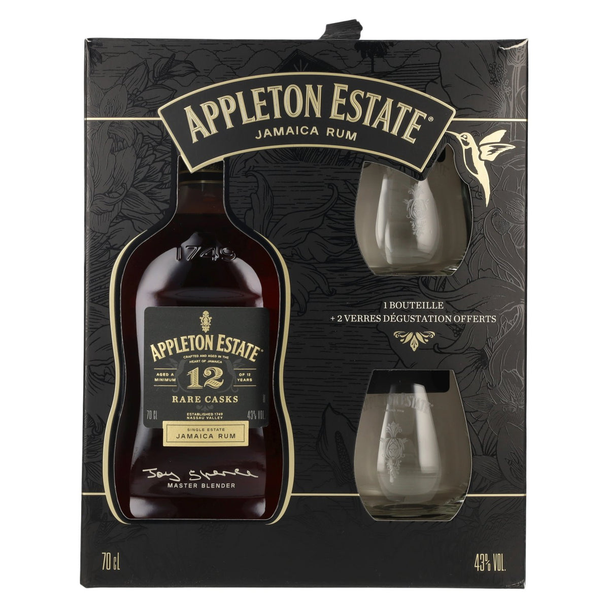 Appleton Estate 12 Years Old Rare Casks Jamaica Rum 43% Vol. 0,7l in Geschenkbox mit 2 Gläsern