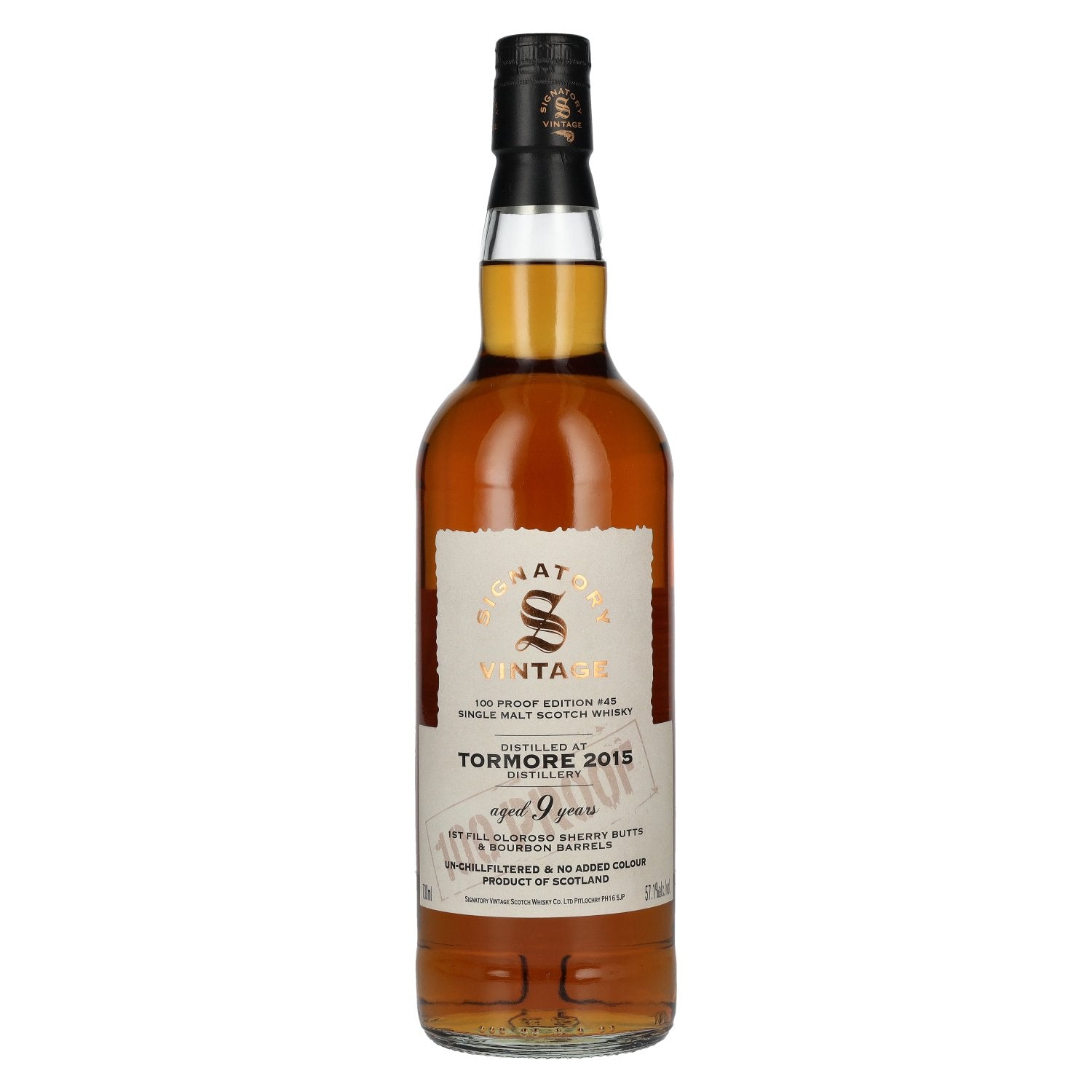 Signatory Vintage 100 Proof Edition TORMORE 9 Years Old Single Malt #45 2015 57,1% Vol. 0,7l