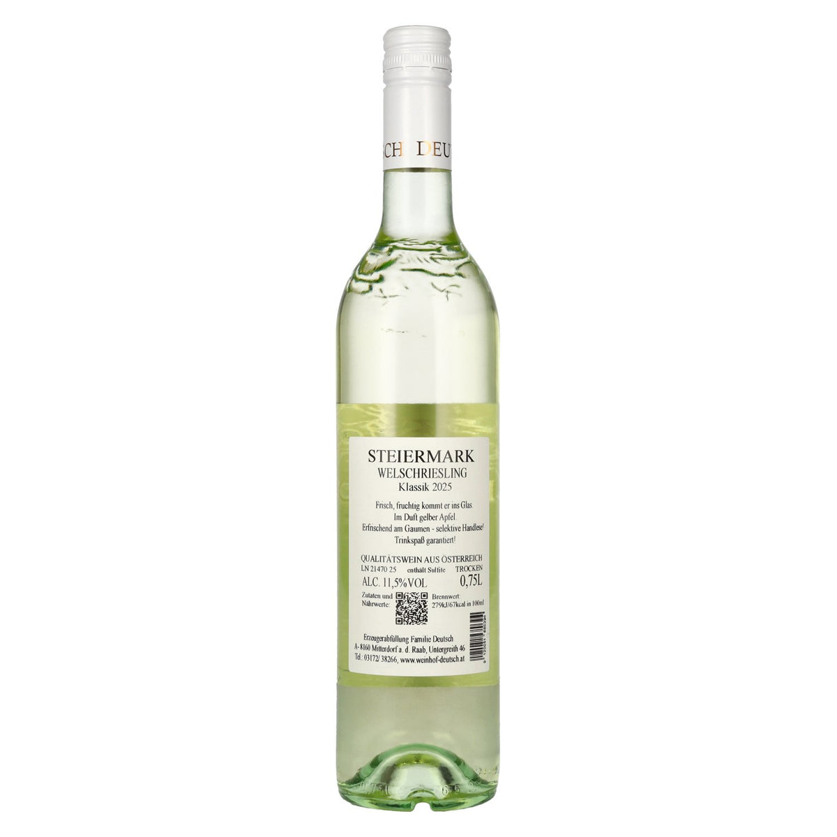 German Welschriesling Classic Styria 2025 11.5% ABV 0.75 l