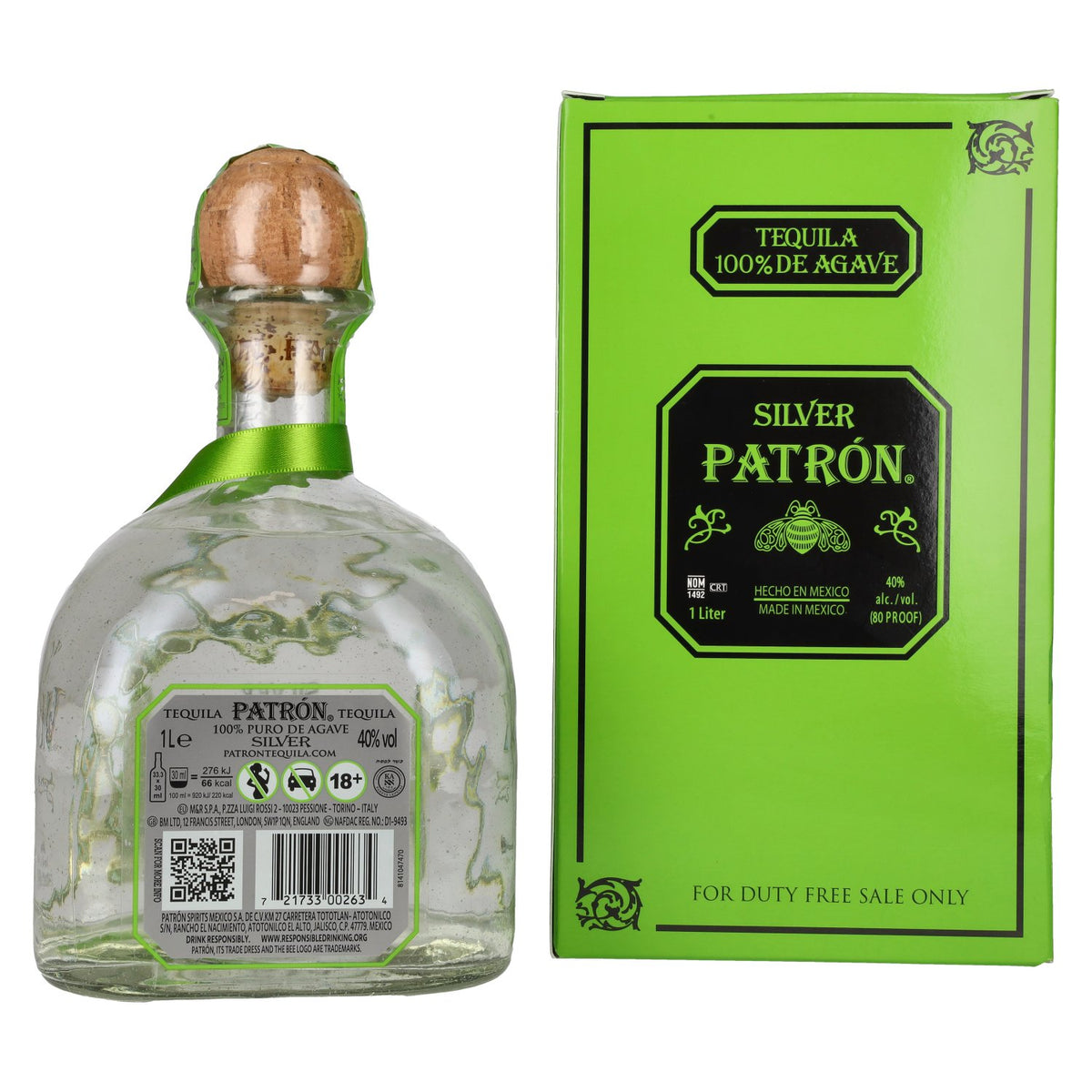 Patrón Tequila Silver 40% vol. 1 l in geschenkverpakking