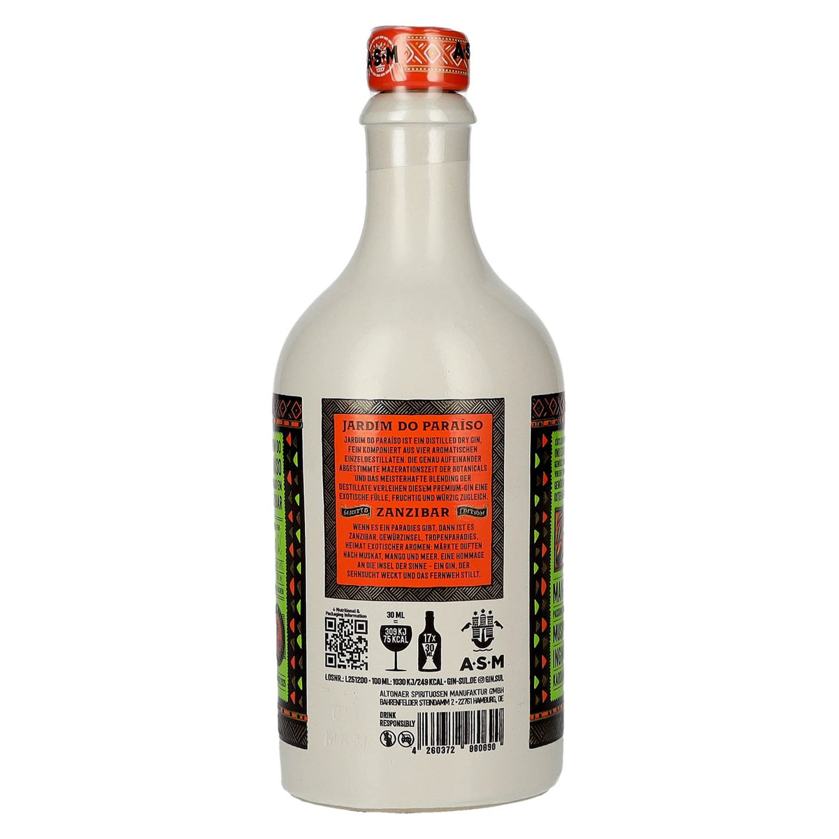 Gin Sul Jardim do Paraíso Zanzibar Dry Gin Édition limitée 2025 45 % vol. 0,5 l