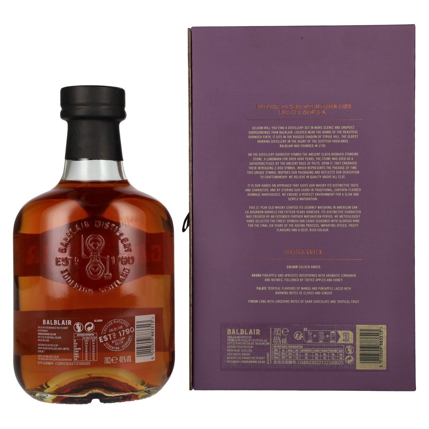 Balblair 21 Years Old Highland Oloroso Cask Single Malt 46% Vol. 0,7l in gift box
