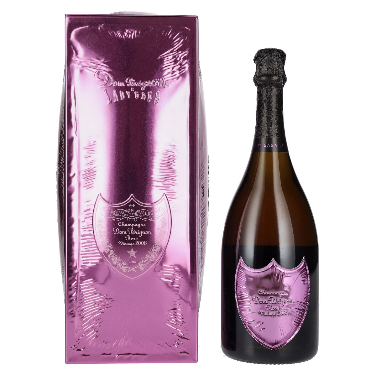 Dom Pérignon Champagne LADY GAGA Rosé Vintage 2008 12,5% vol. 0,75 l in blikken doos