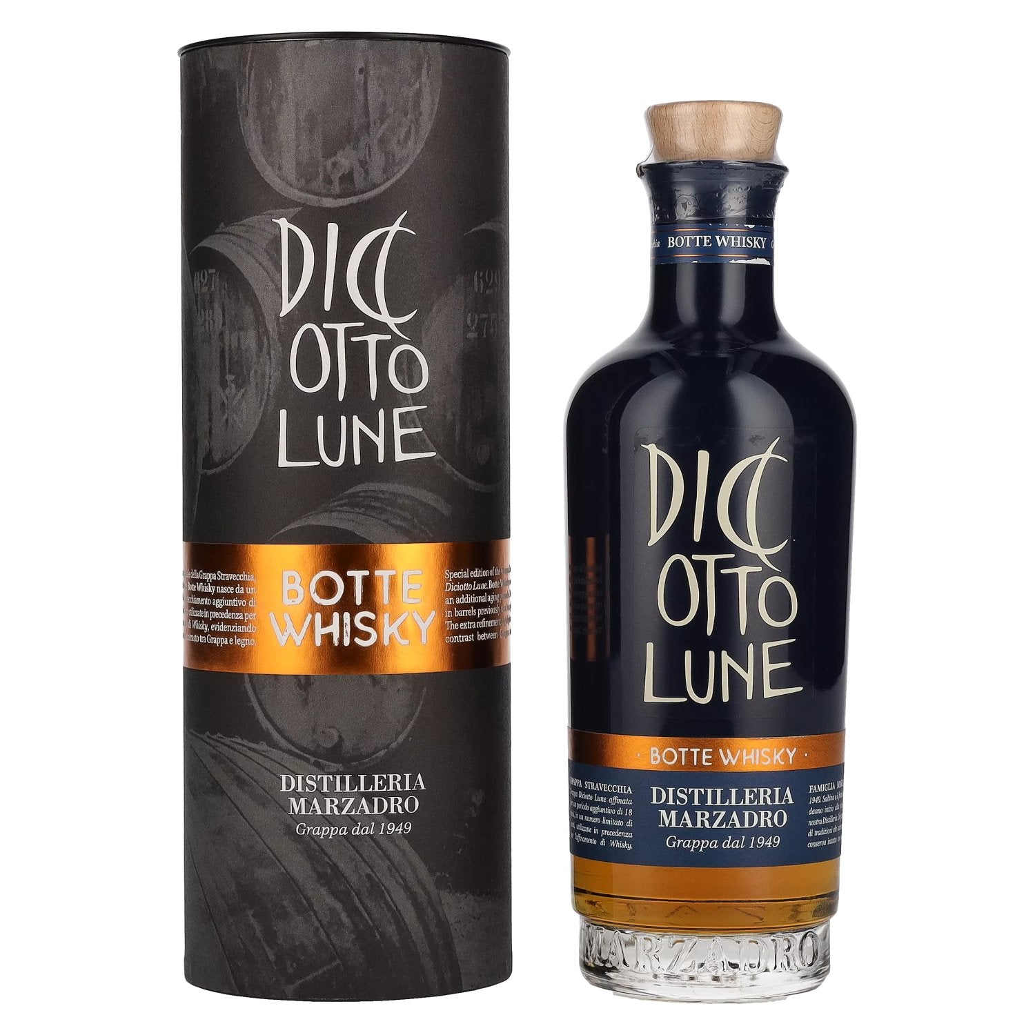 Marzadro DICIOTTO Lune Botte Whisky 42% vol. 0,5l en boîte cadeau