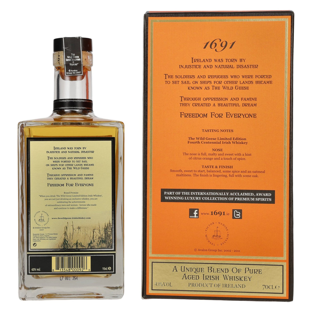 The Wild Geese, édition limitée du 4e centenaire, 43 % vol., 0,7 l, dans un coffret cadeau