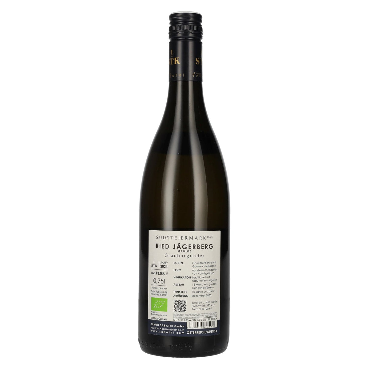 Erwin Sabathi Grauburgunder Ried Jägerberg Südsteiermark DAC 2024 13% Vol. 0,75l