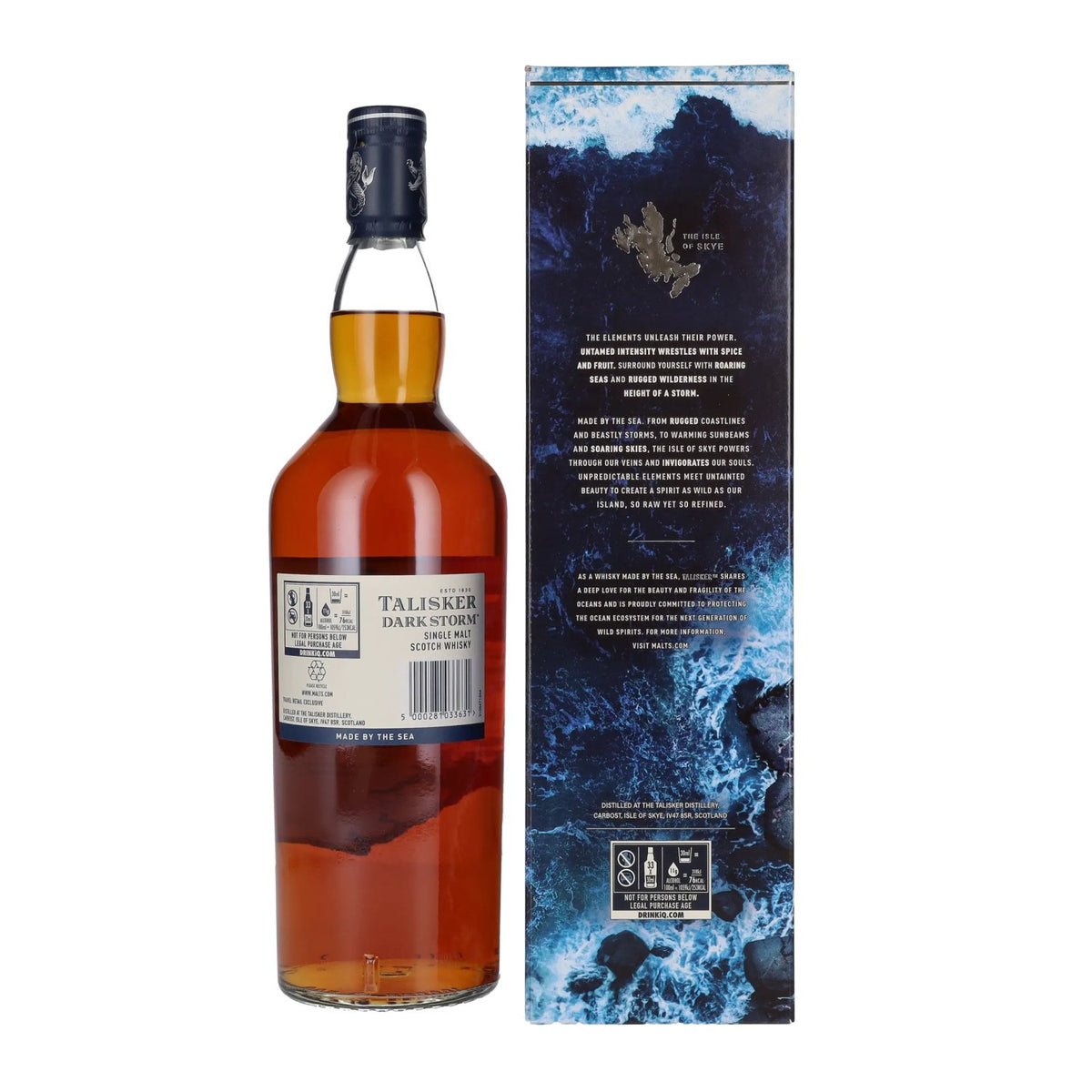Whisky single malt écossais Talisker Dark Storm, 45,8 % vol., 1 l, dans un coffret cadeau