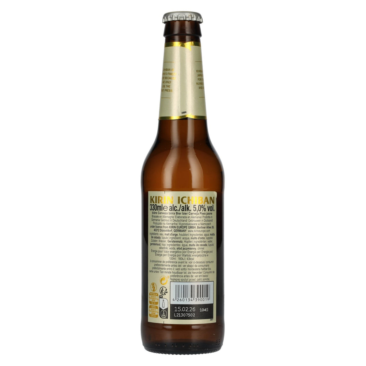 Kirin Ichiban, la bière haut de gamme du Japon, 5 % vol., 24 x 0,33 l