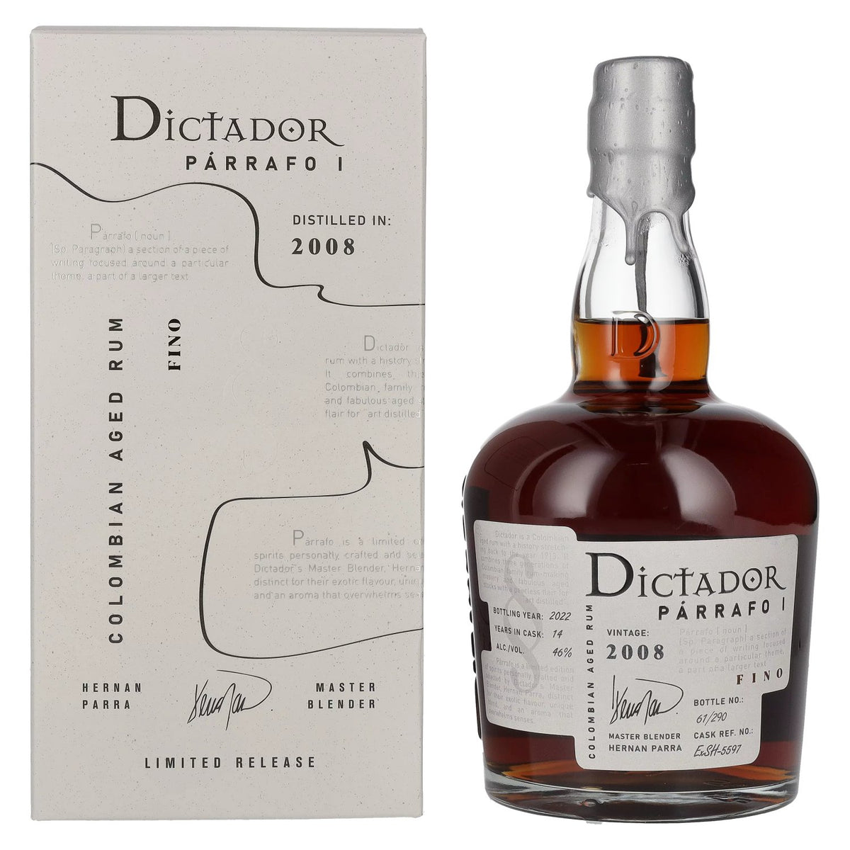 Dictador PÁRRAFO I 14 Years Old FINO Vintage 2008 46% vol. 0,7 l in geschenkverpakking
