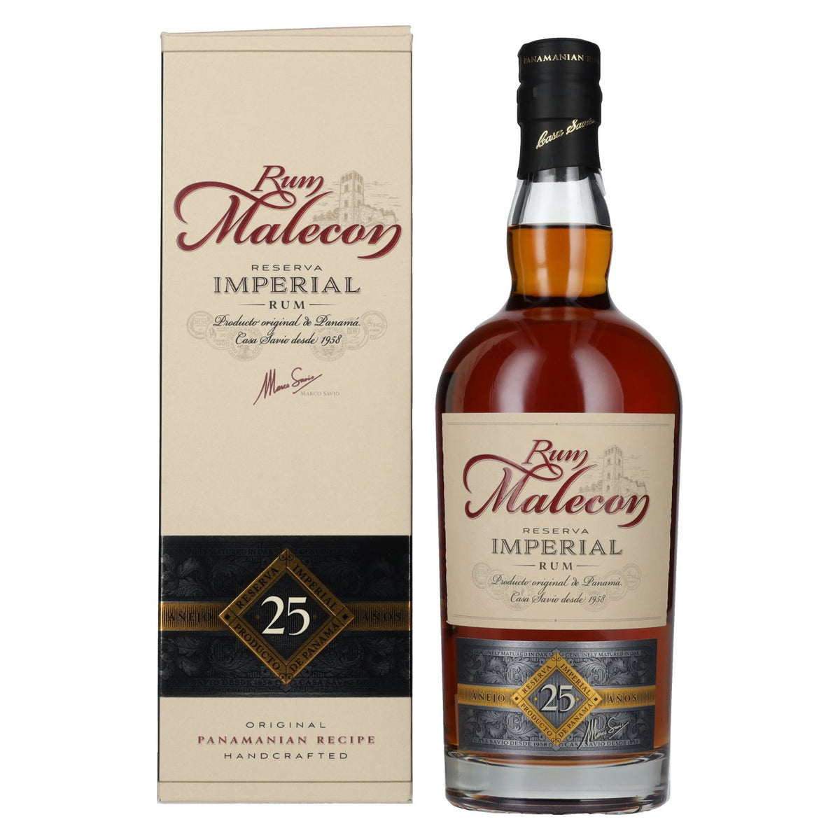 Rum Malecon 25 Reserva Imperial Rum 40% vol. 0.7 l in a gift box