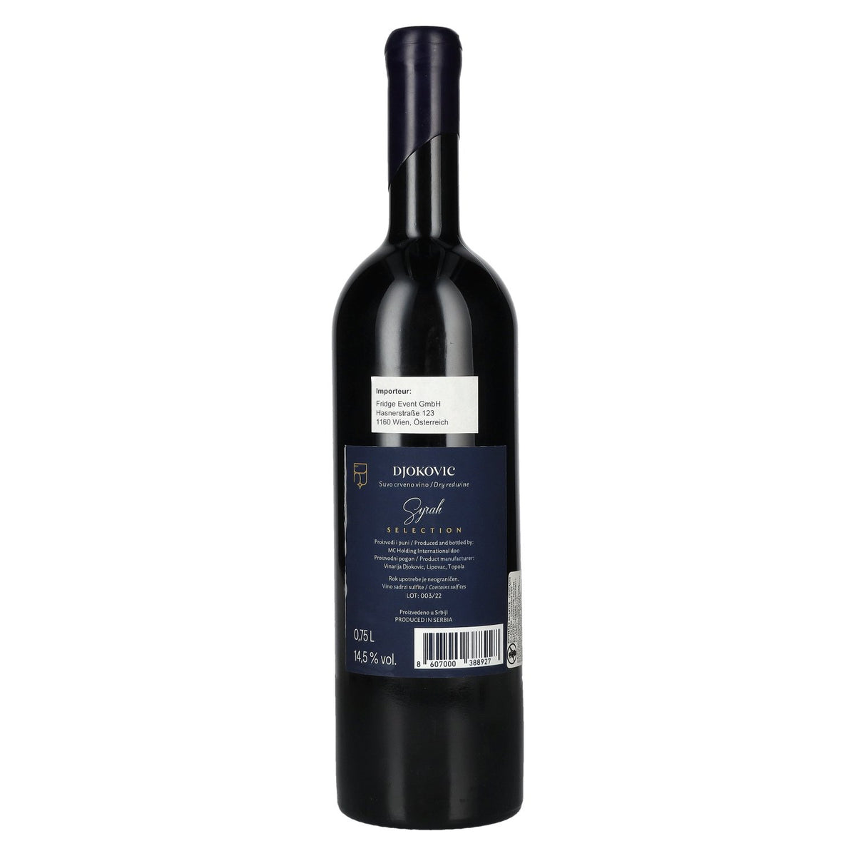 Djokovic Syrah Selection 14,5 % vol. 0,75 l
