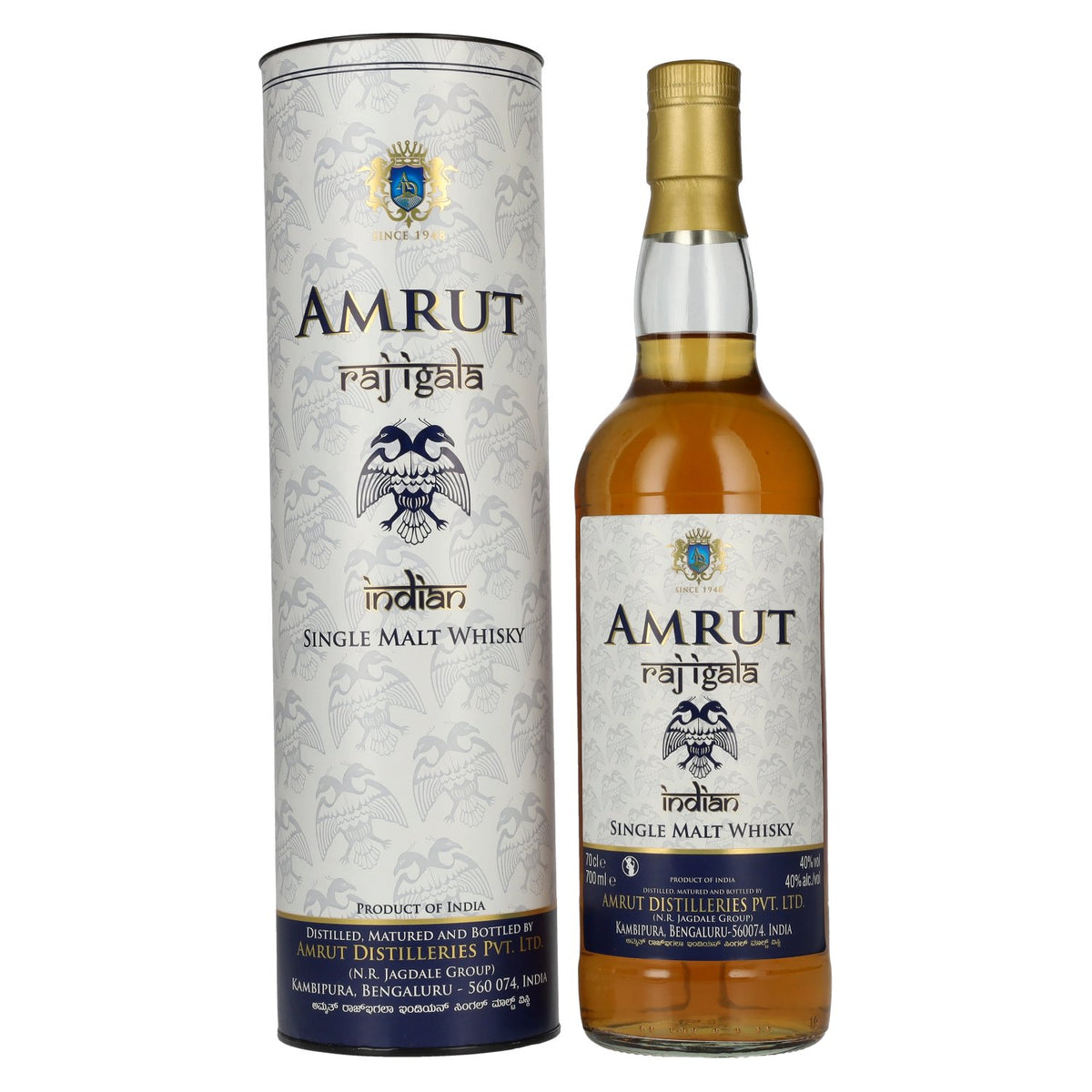 Amrut RAJ IGALA Indian Single Malt Whisky 40% Vol. 0,7l in Geschenkbox