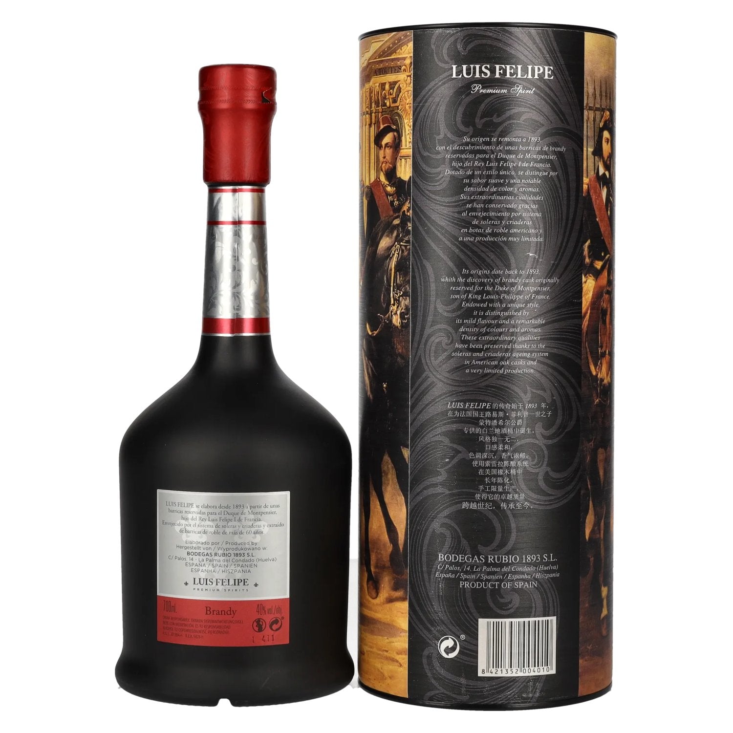 Luis Felipe Premium Brandy 40% vol. 0,7l en boîte cadeau