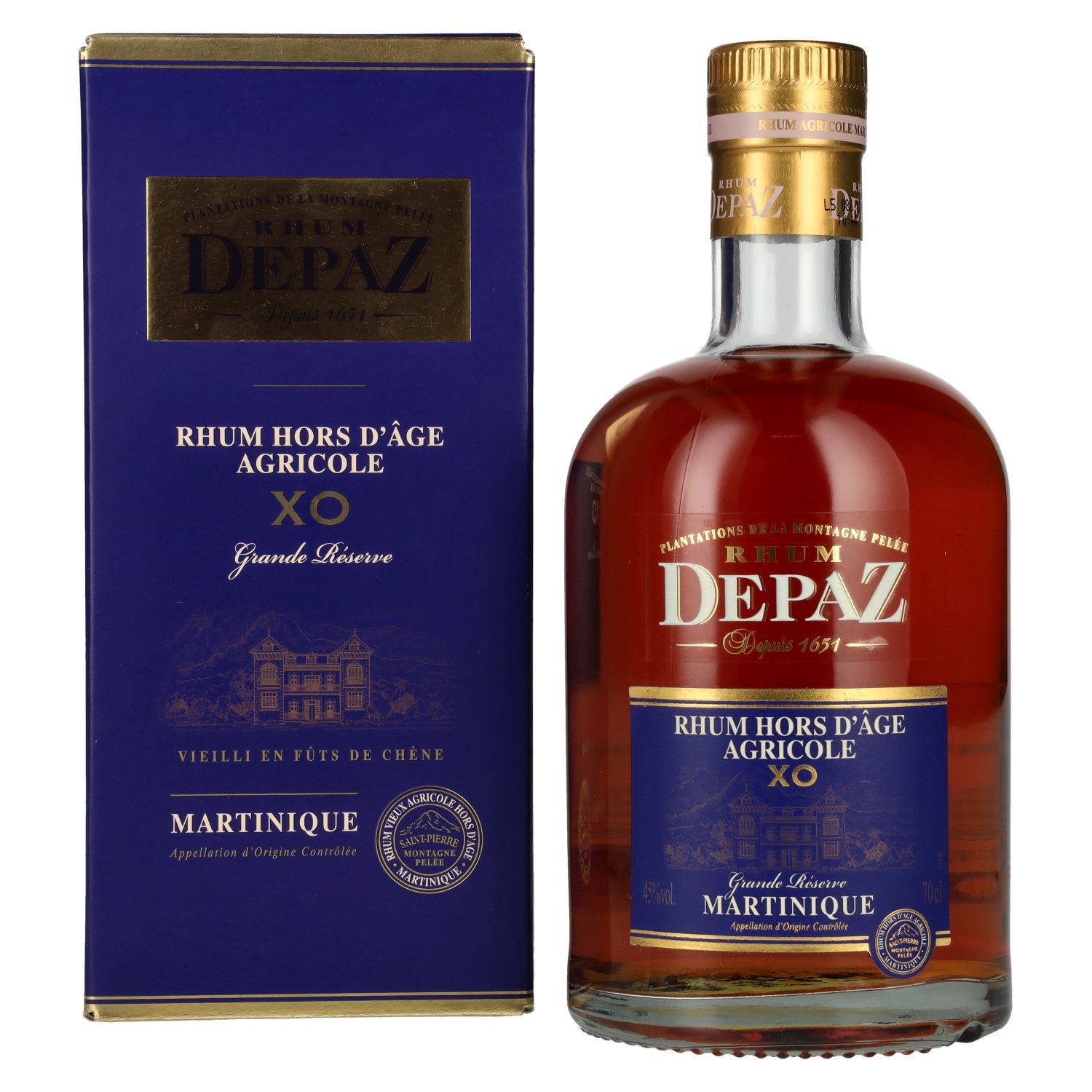 Depaz Rhum Hors D'Âge Agricole XO Grande Réserve 45% vol. 0,7l en coffret cadeau
