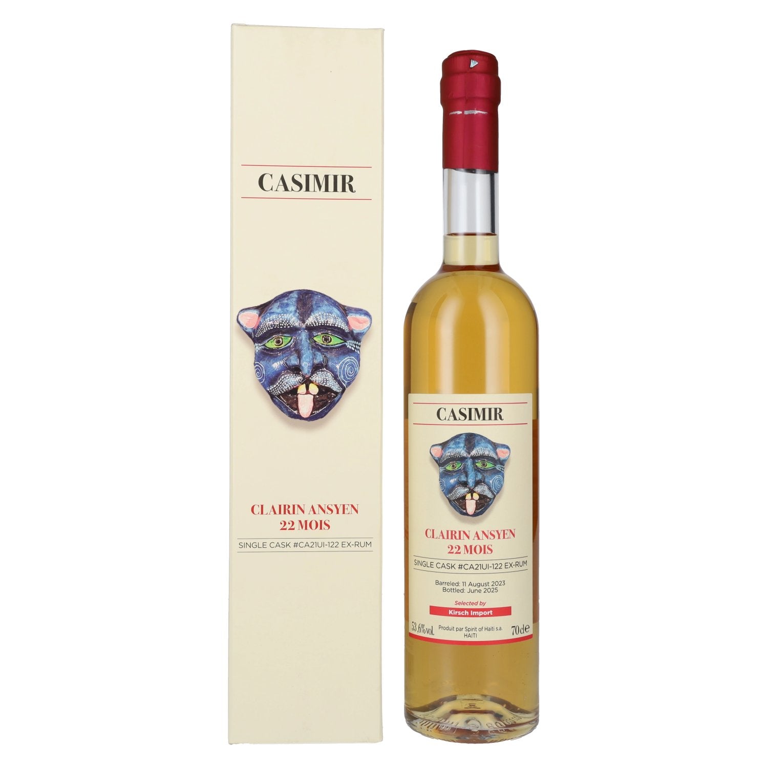 Clairin Ansyen Casimir 22 Months Old Single Cask #CA21UI-122 Ex-Rum 2023 53.6% ABV 0.7l in a gift box
