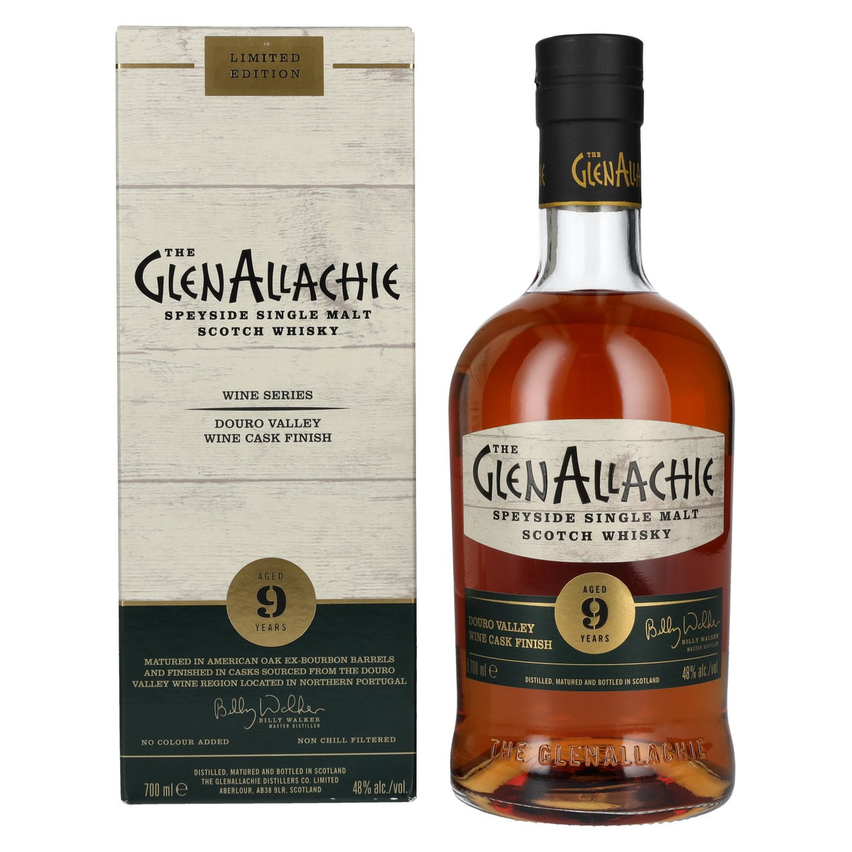 The GlenAllachie 9 Years Old DOURO VALLEY WINE CASK FINISH Limited Edition 48% vol. 0,7 l in geschenkverpakking