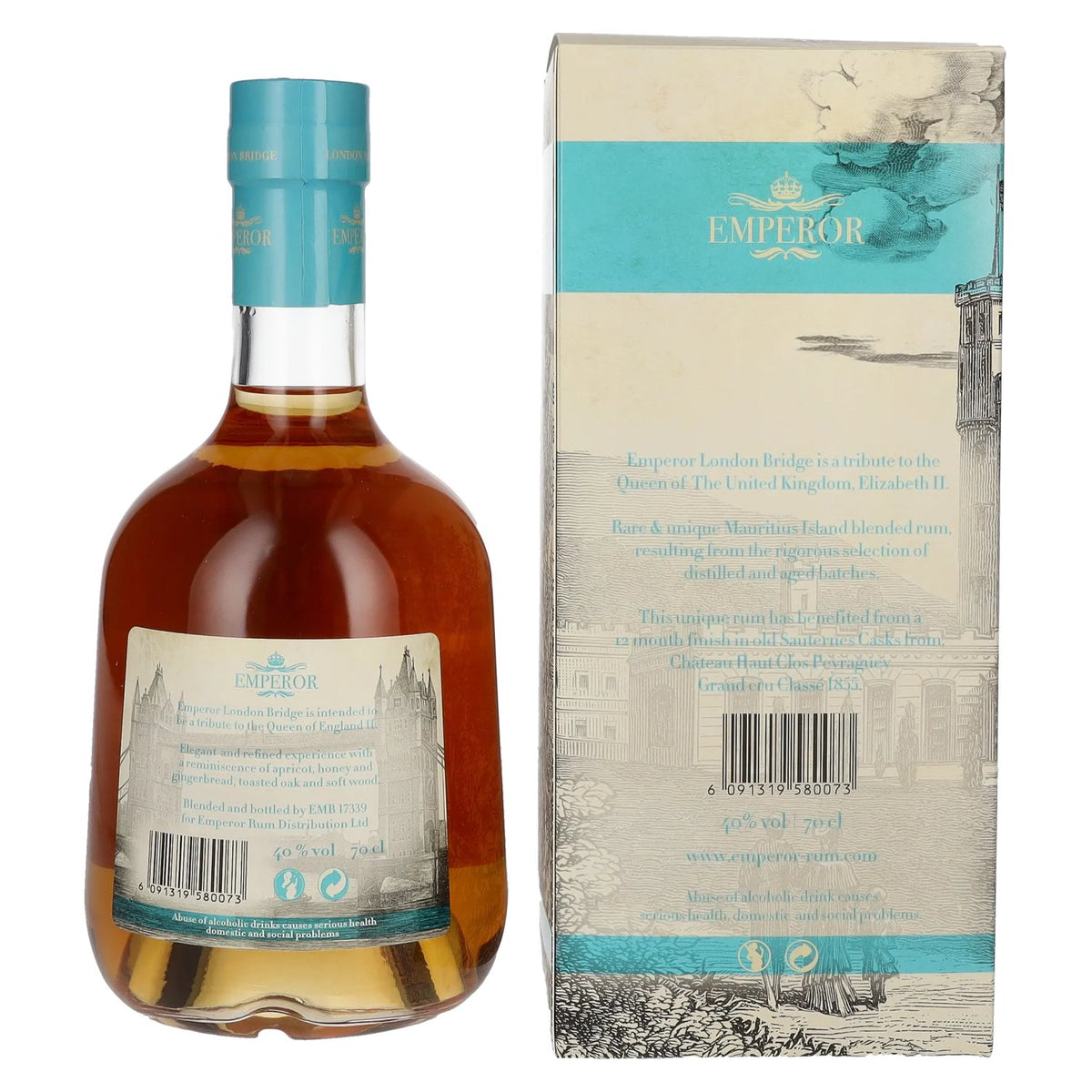 Emperor Rum Mauritian LONDON BRIDGE Édition limitée 40 % vol. 0,7 l dans un coffret cadeau