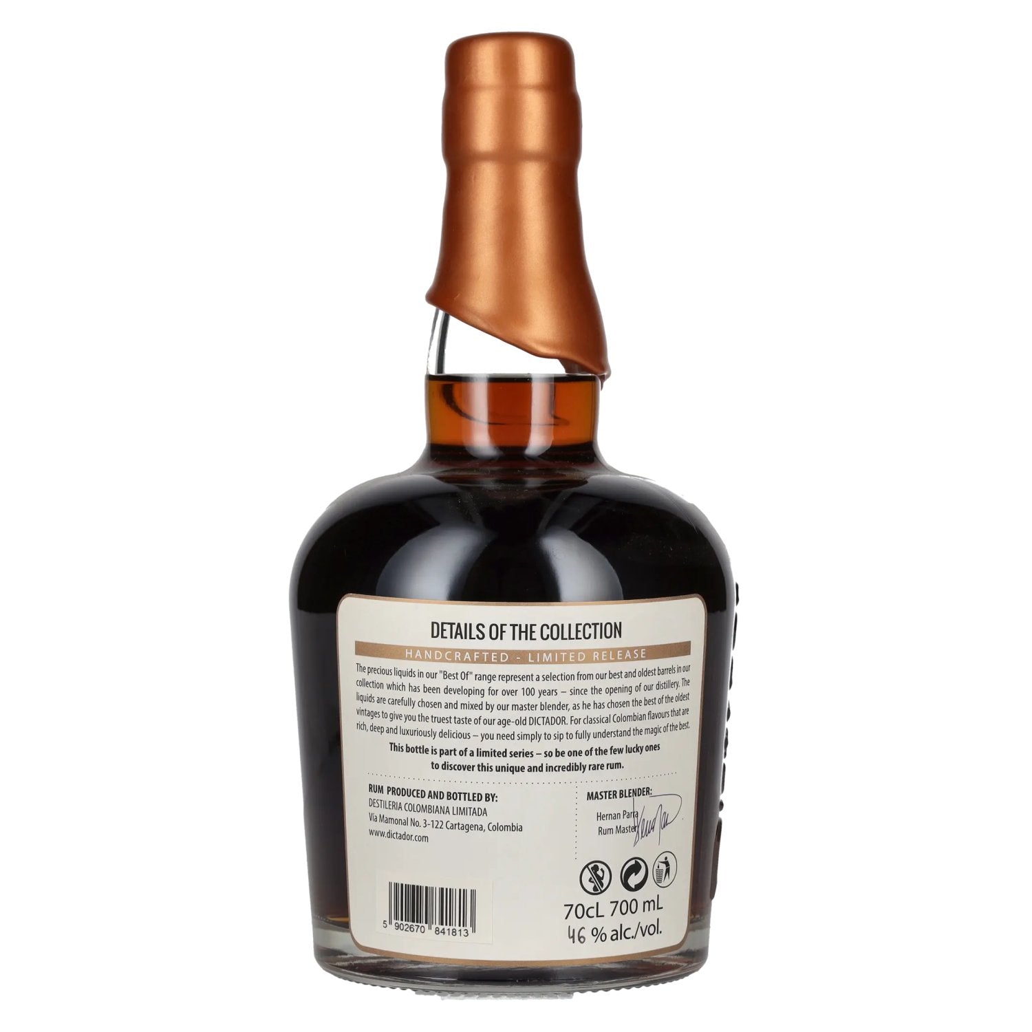 Dictador BEST OF 1981 ALTISIMO Colombian Rum 36YO/080617/EX-W048 46% Vol. 0,7l