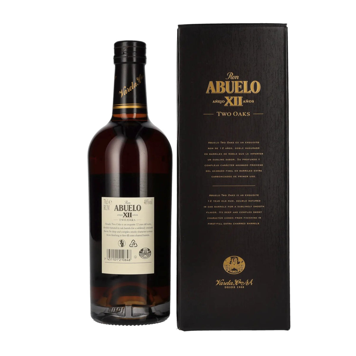 Ron Abuelo Añejo XII Años TWO OAKS Double Matured 40% Vol. 0,7l in Geschenkbox