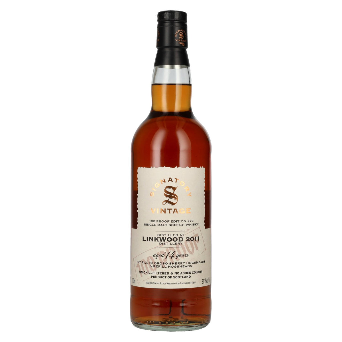 Signatory Vintage 100 Proof Edition LINKWOOD 14 Years Old Single Malt #72 2011 57,1% Vol. 0,7l