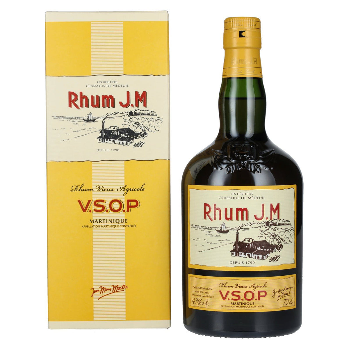 Rhum J.M Vieux Agricole V.S.O.P 43% vol. 0,7 l in geschenkverpakking