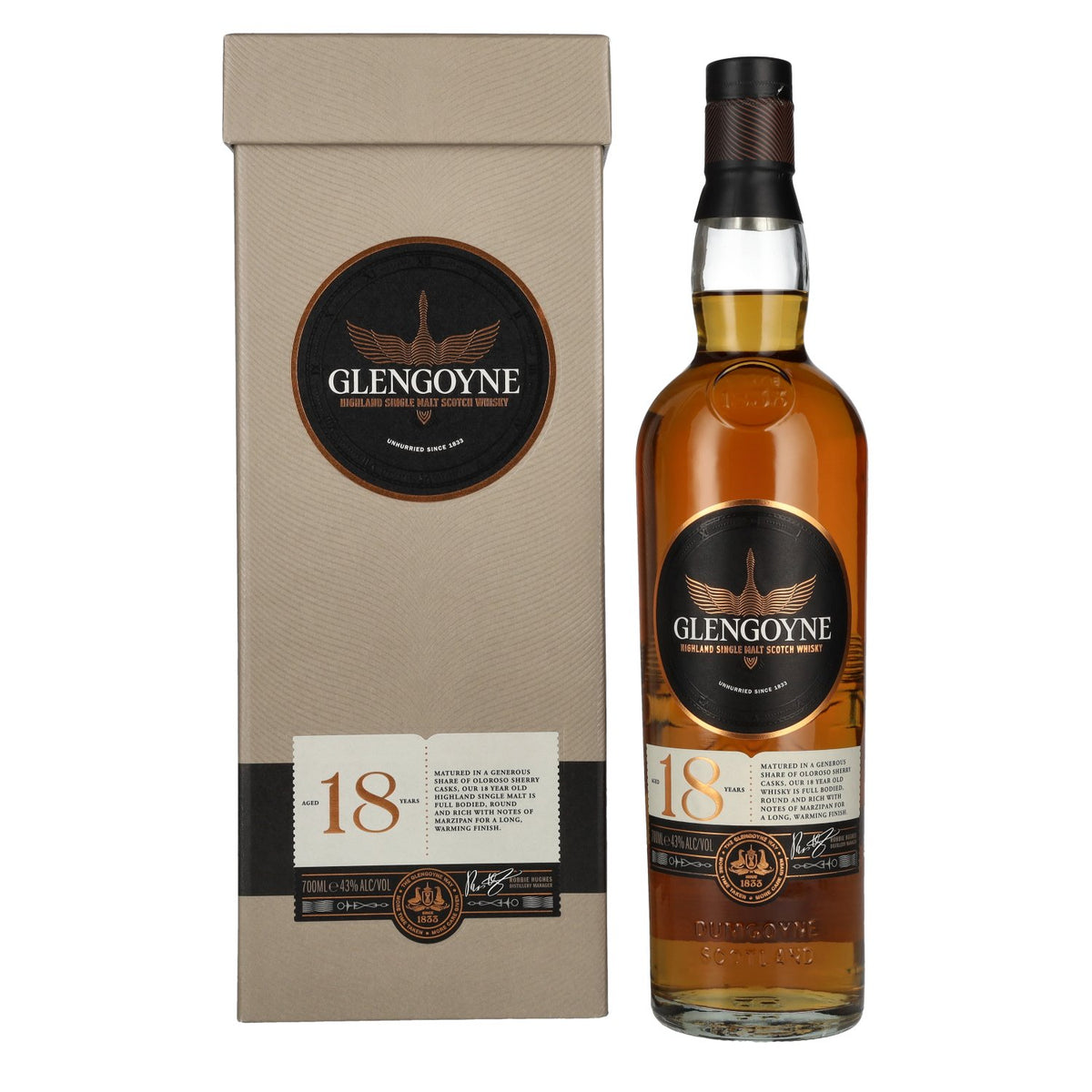 Glengoyne 18 Years Old Highland Single Malt Scotch Whisky 43% Vol. 0,7l in gift box