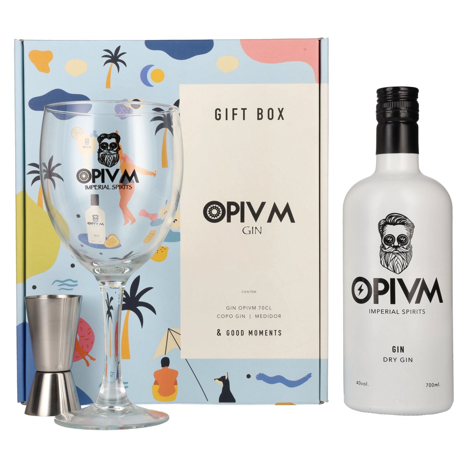 OPIVM Imperial Spirits Dry Gin 40% Vol. 0,7l in Geschenkbox mit Glas & Messbecher