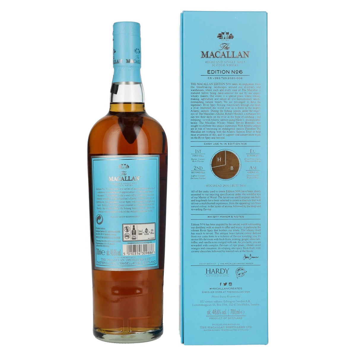 The Macallan EDITION N° 6 Highland Single Malt 48,6 % vol., 0,7 l, dans un coffret cadeau