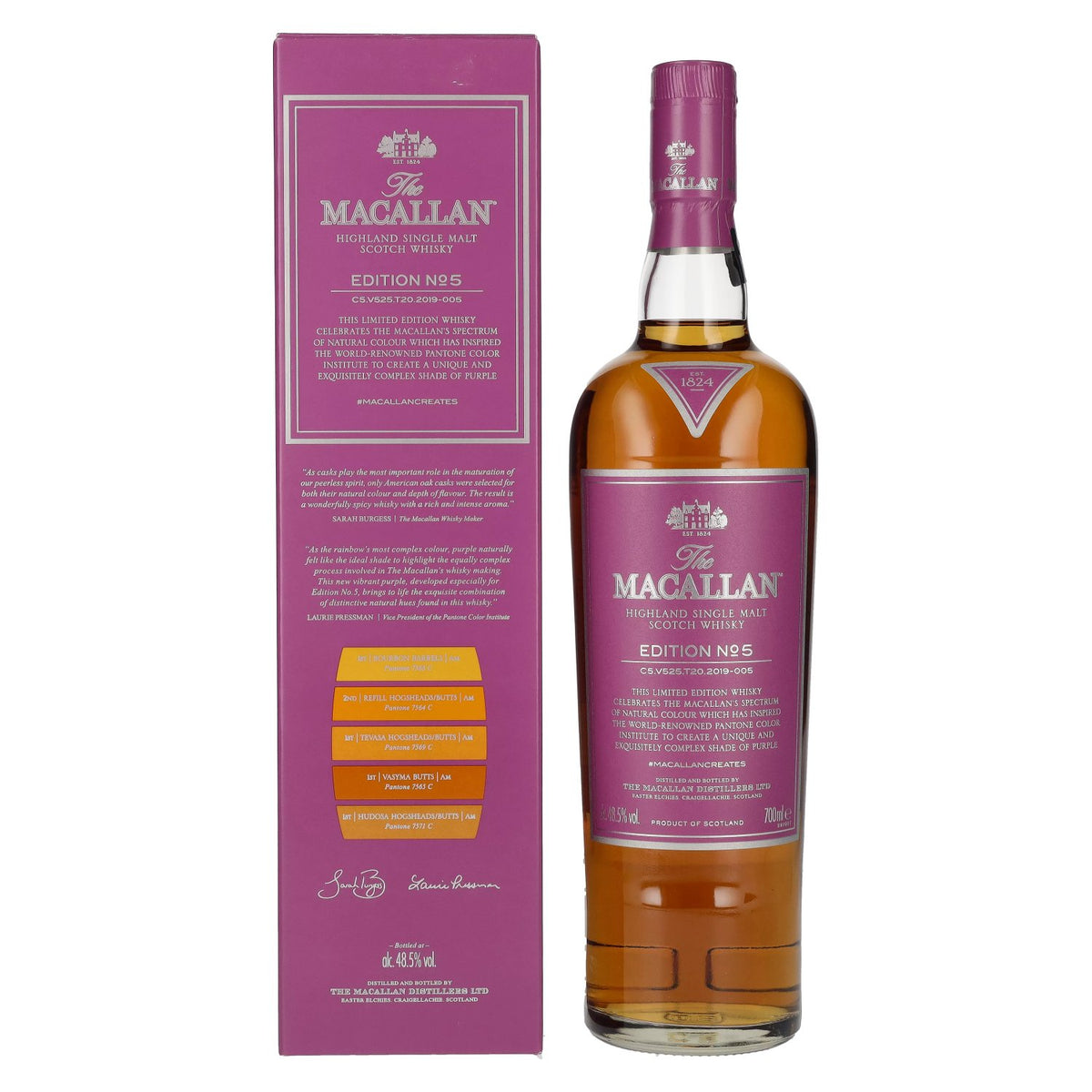 The Macallan EDITION N° 5 Highland Single Malt 48,5% vol. 0,7 l in geschenkverpakking