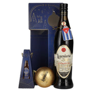 Legendario Elixir de Cuba Felices Fiestas 34,3% Vol. 0,7l in Geschenkbox mit 0,05l-Mini und Weihnachtskugel