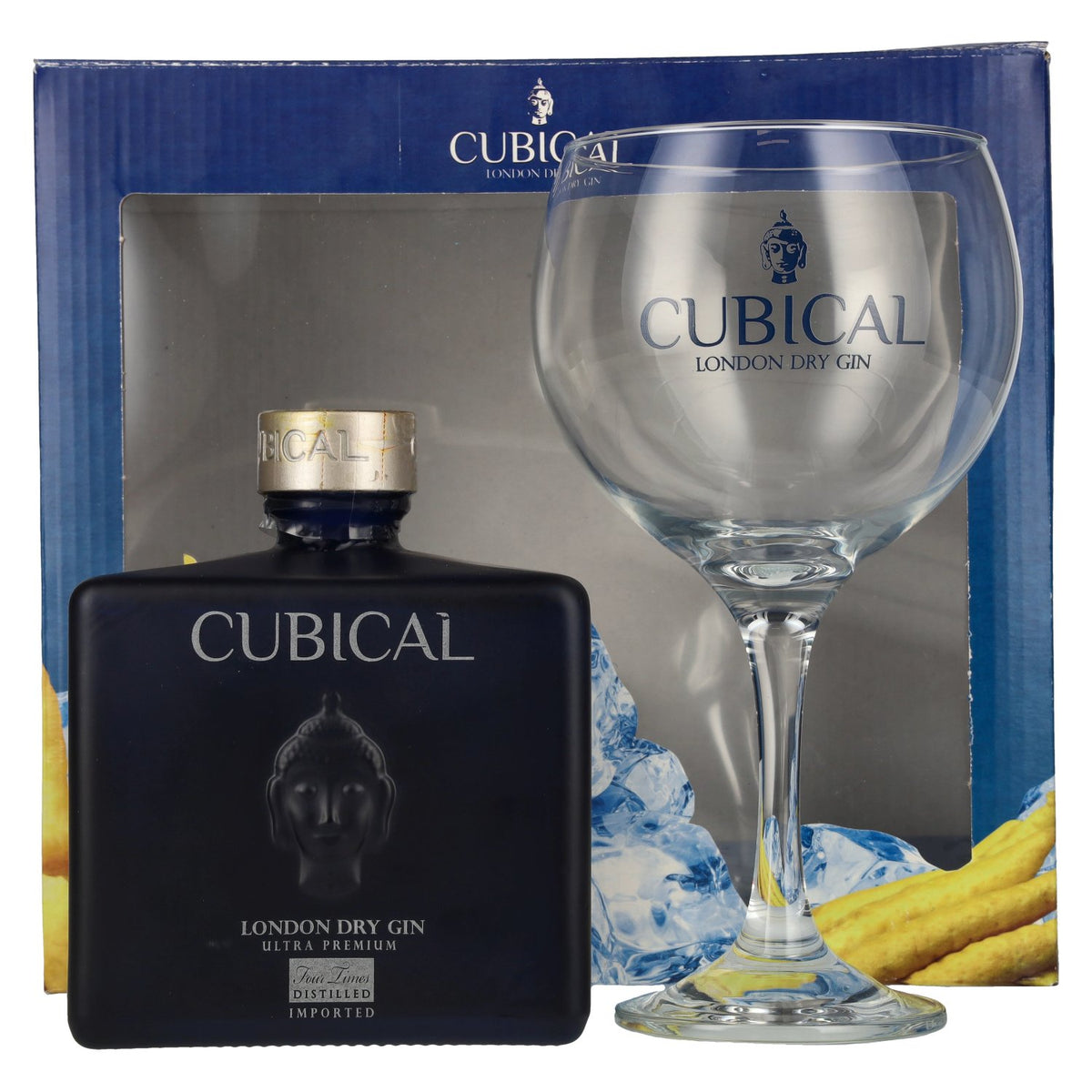 Cubical Ultra Premium London Dry Gin 45% Vol. 0,7l in Geschenkbox mit Glas