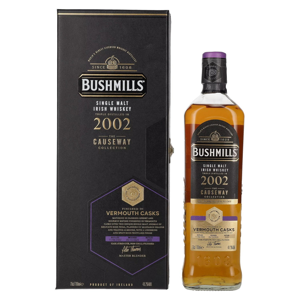 Bushmills THE CAUSEWAY COLLECTION Single Malt Vermouth Casks 2002 48,2% Vol. 0,7l in gift box