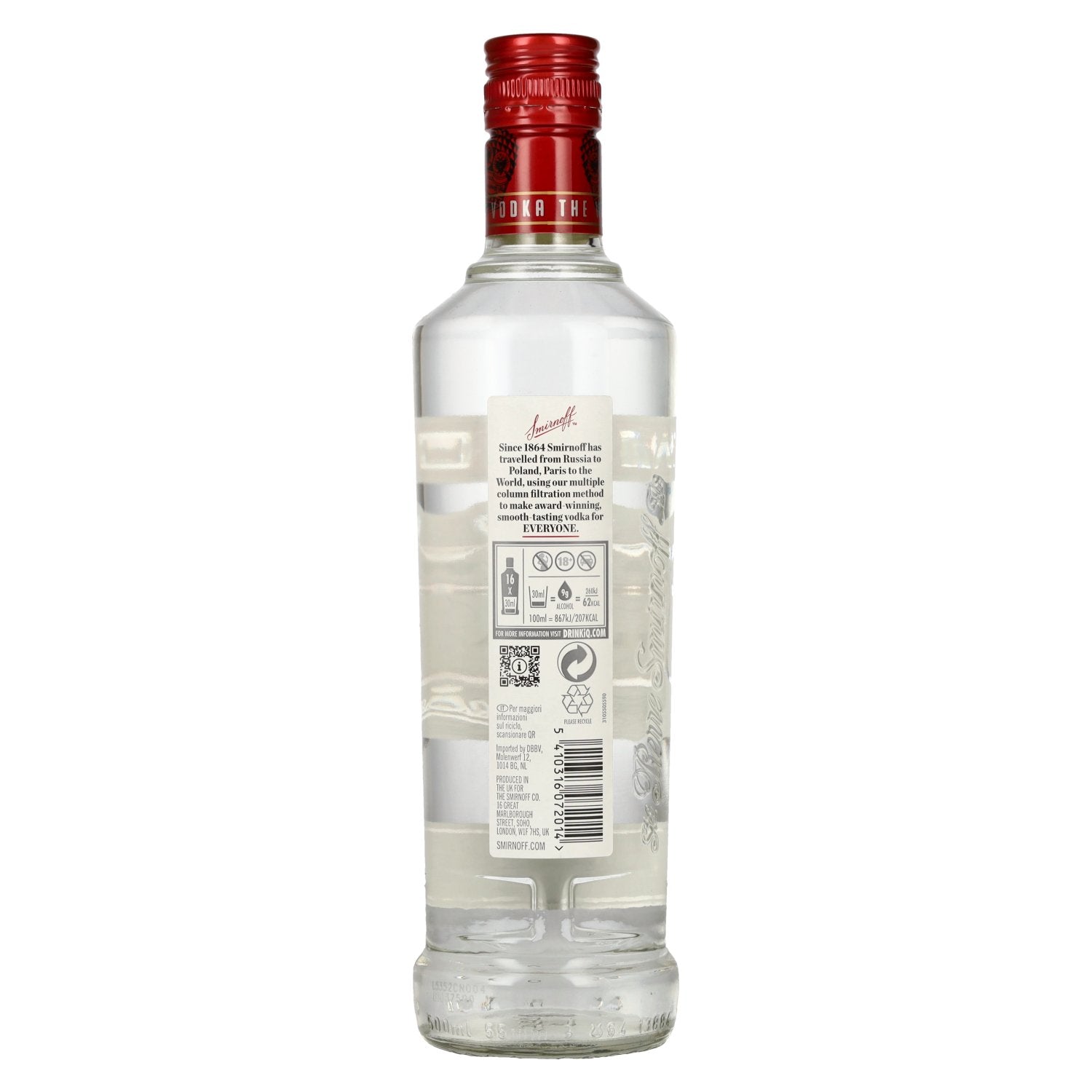 Smirnoff No. 21 Vodka 37.5% ABV 0.5l