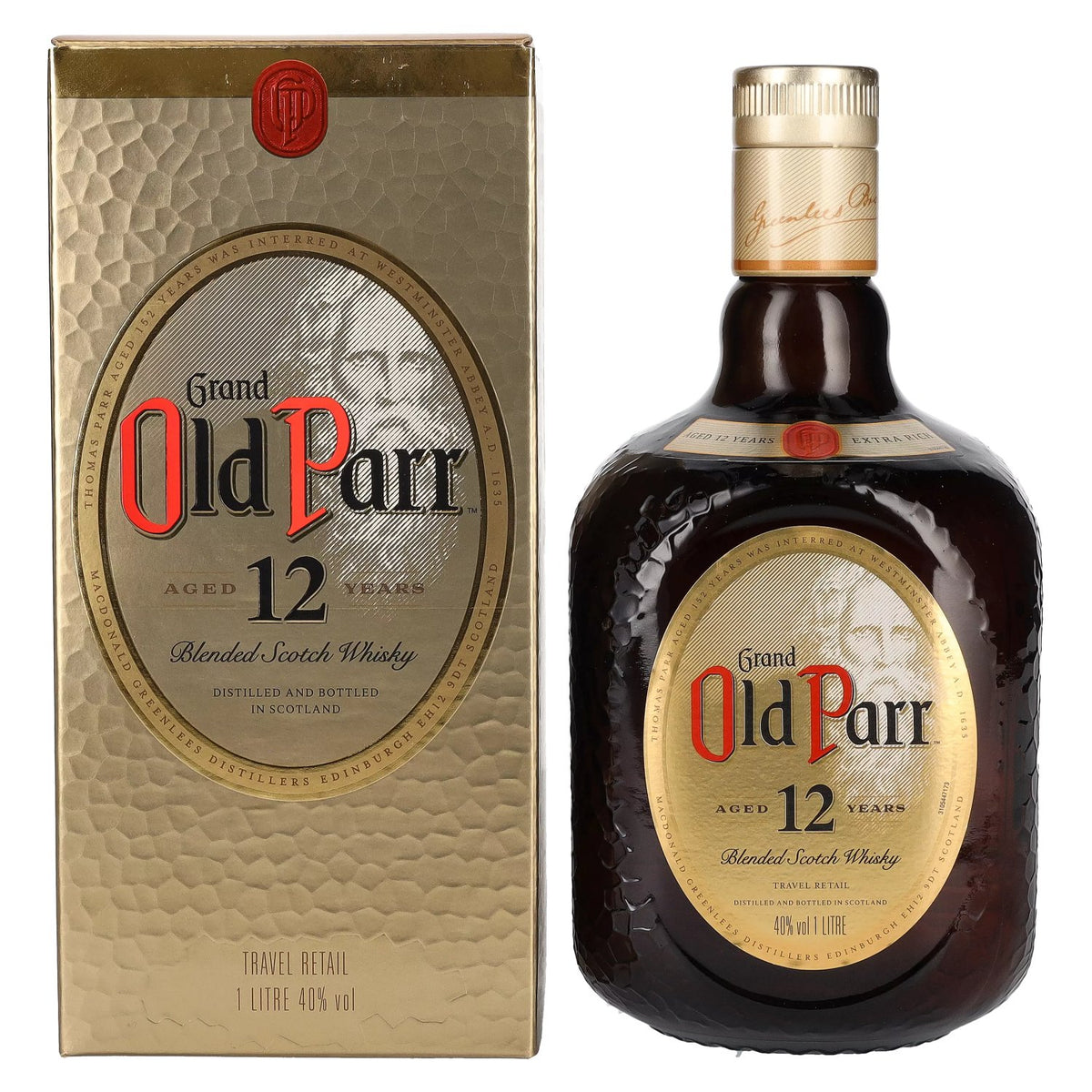 Grand Old Parr 12 Years Old Blended Scotch Whisky 40% vol. 1 l in geschenkverpakking