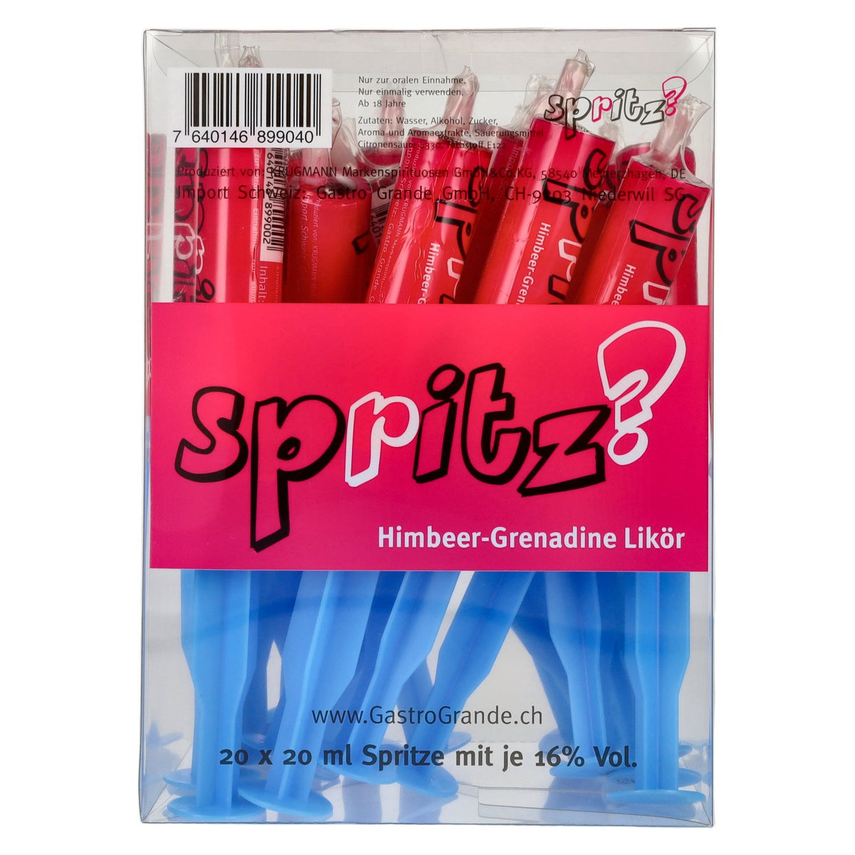 Liqueur Krugmann Spritz à la framboise et à la grenadine, 16 % vol., 20 x 0,02 l, PET