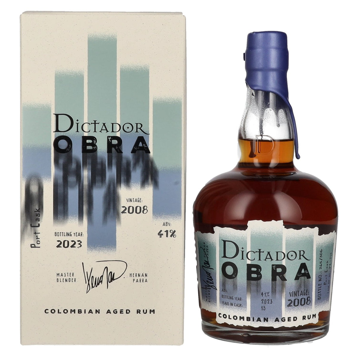 Dictador OBRA VINTAGE 15 Years Old Old Port CASK Rum 2008 41% ABV 0.7l in a gift box