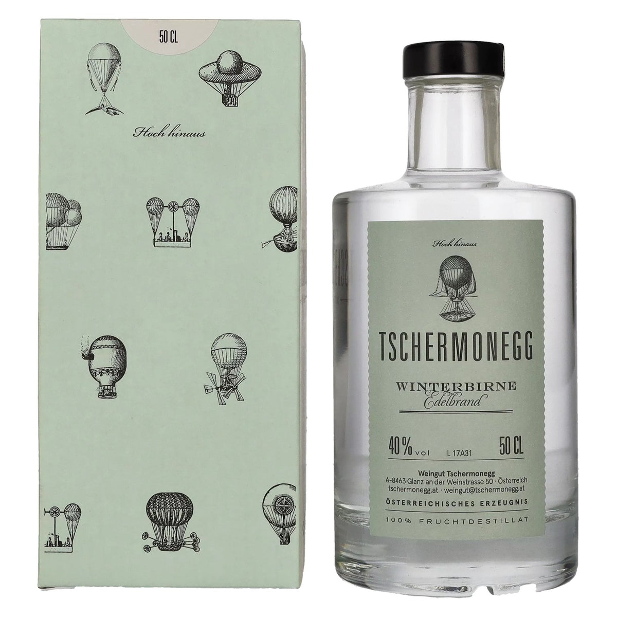Eau-de-vie de poire d'hiver de Tschermonegg, 40 % vol., 0,5 l, dans un coffret cadeau
