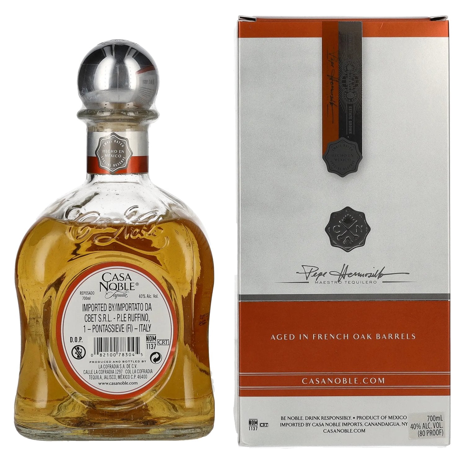 Casa Noble Tequila REPOSADO 100% de Agave Azul 40% Vol. 0,7l in geschenkverpakking