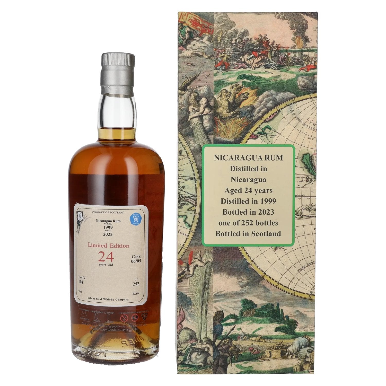 Silver Seal NICARAGUA Rum 24 Jaar Oud 1999 49,8% Vol. 0,7l in geschenkverpakking
