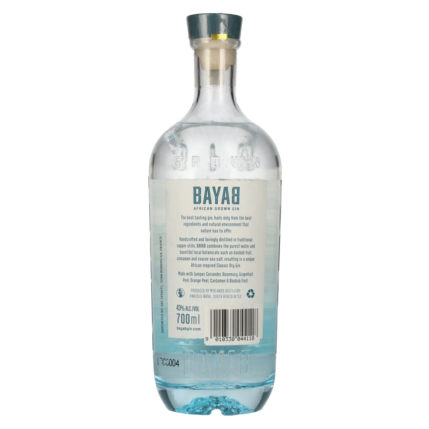BAYAB African Grown Classic Small Batch Dry Gin 43% vol. 0,7l