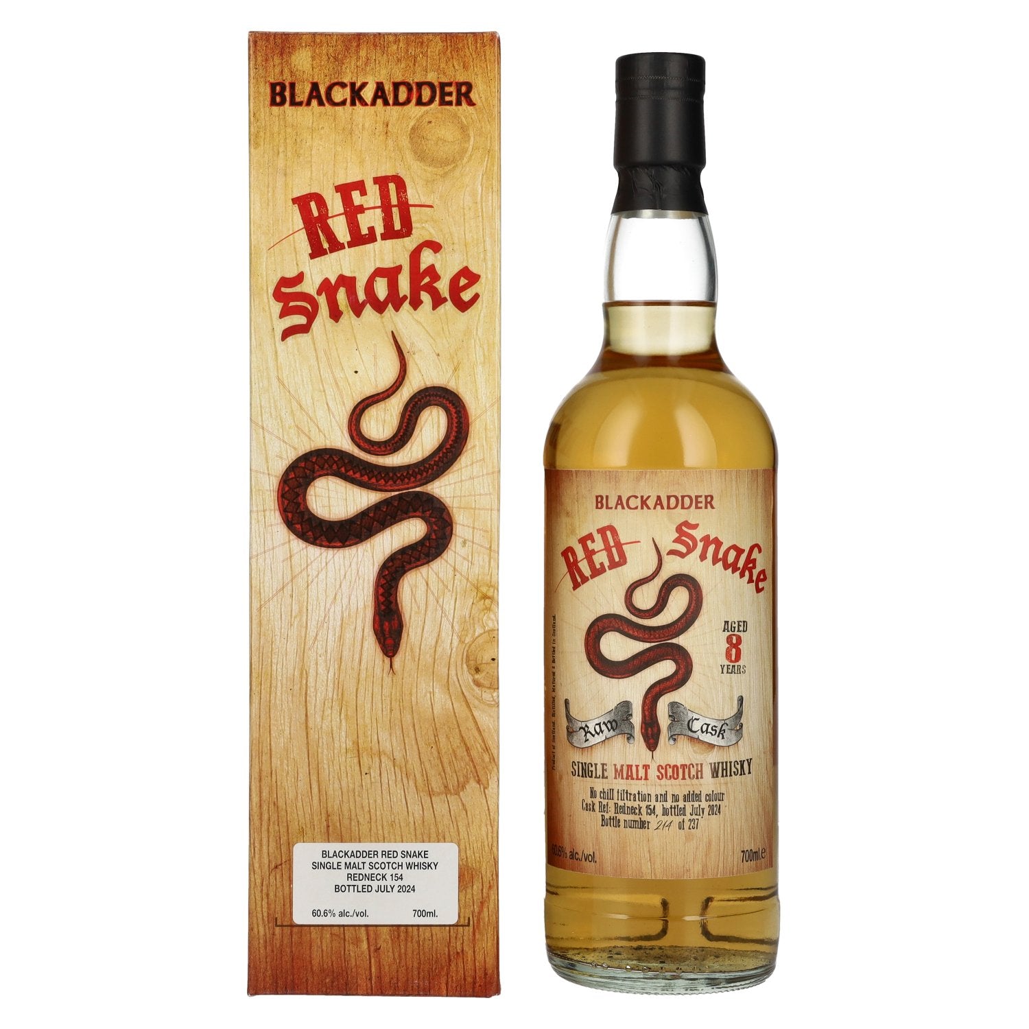 Blackadder 8 Years Old RED SNAKE Raw Cask Single Malt Scotch Whisky 60,6% Vol. 0,7l in gift box