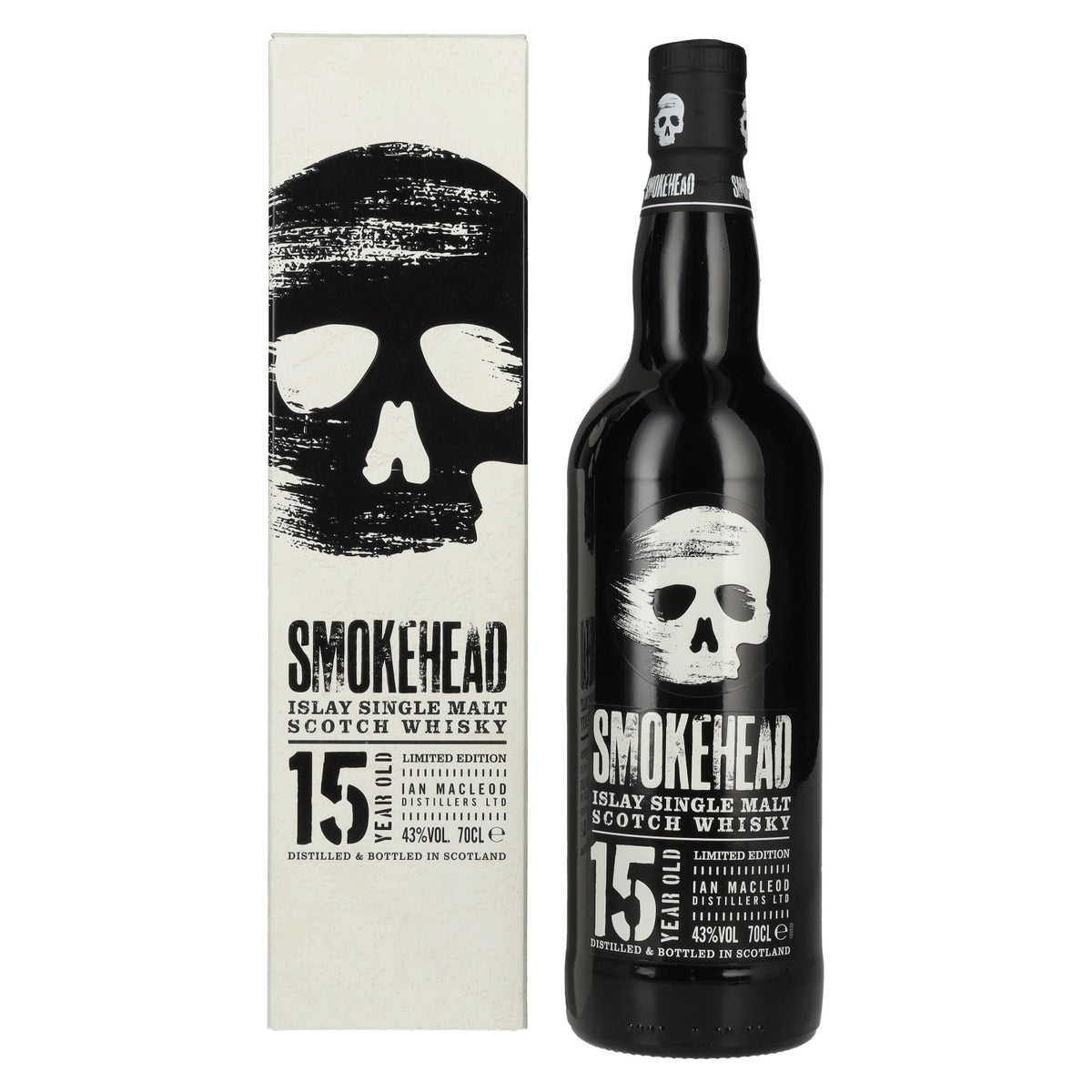 Whisky single malt d'Islay Smokehead 15 ans d'âge, édition limitée, 43 % vol., 0,7 l, dans un coffret cadeau