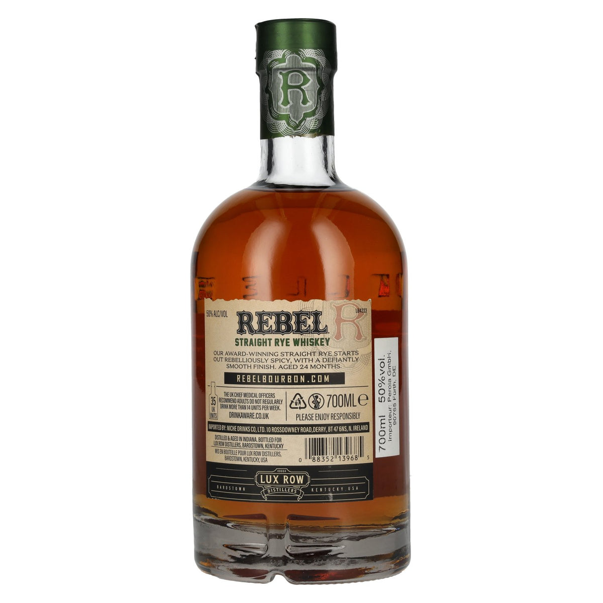 Rebel 100 Straight Rye Whiskey 50% Vol. 0,7l