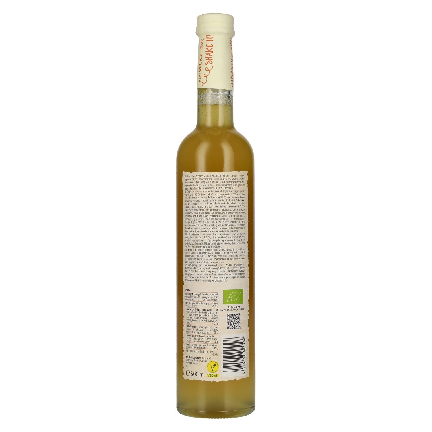 Höllinger Sirop Bio Gingembre 0,5l