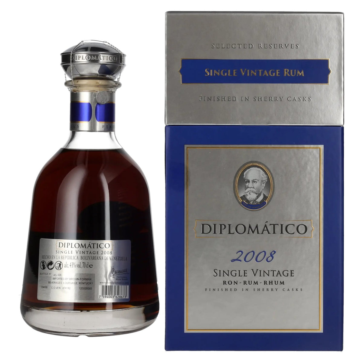 Diplomático Single Vintage Rum 2008 43% Vol. 0,7l in Geschenkbox